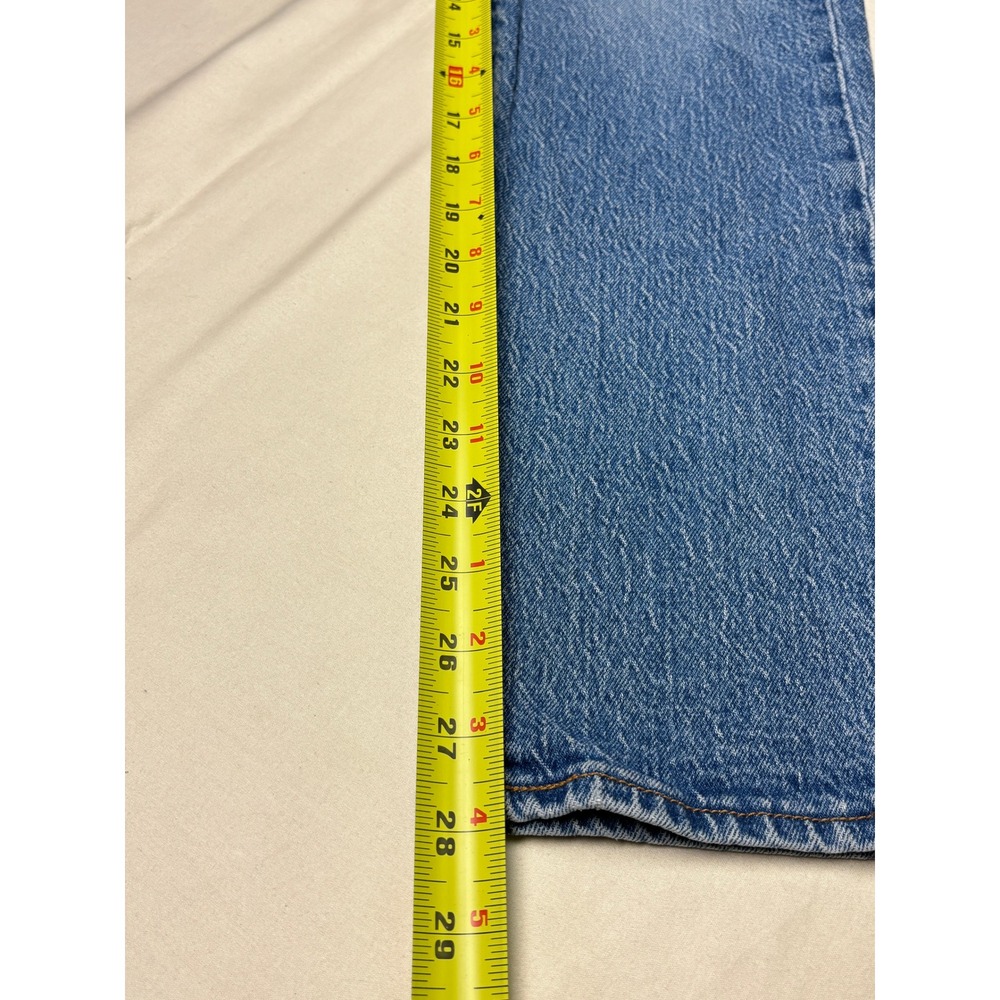 Levi's Premium Big E Wedgie Straight Jeans Women's 25X28 Medium Wash Button Fly - Picture 15 of 16